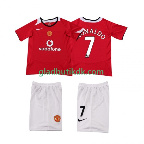 Hjemmebane Trøje Manchester United Cristiano Ronaldo 7 Retro 2004 2006 K/Æ Børn(+Shorts)