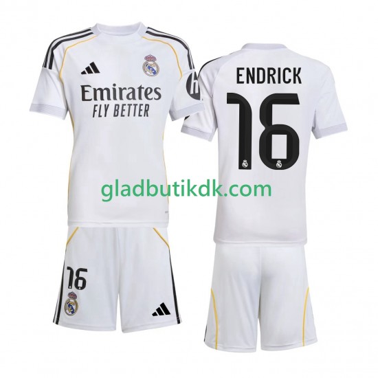 Hjemmebane Trøje Real Madrid Endrick 16 2025-2026 K/Æ Børn(+Shorts)