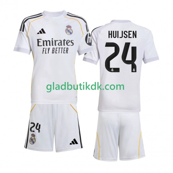 Hjemmebane Trøje Real Madrid Huijsen 24 2025-2026 K/Æ Børn(+Shorts)