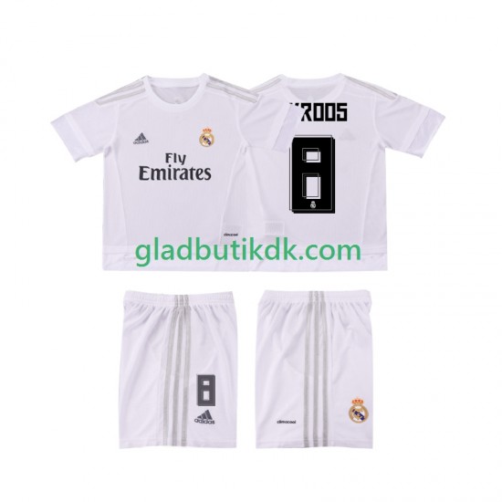 Hjemmebane Trøje Real Madrid KROOS 8 Retro 2015 2016 K/Æ Børn(+Shorts)