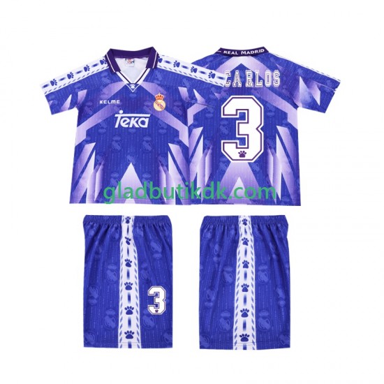 Udebane Trøje Real Madrid R CARLOS 3 Retro 1996-1997 K/Æ Børn(+Shorts)