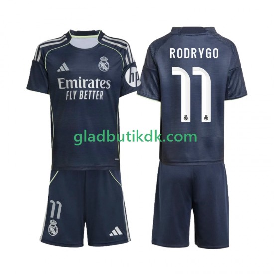 Udebane Trøje Real Madrid Rodrygo 11 2025-2026 K/Æ Børn(+Shorts)