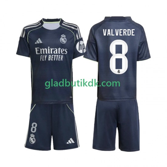 Udebane Trøje Real Madrid Valverde 8 2025-2026 K/Æ Børn(+Shorts)