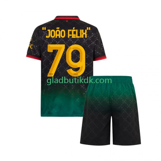 4. Valg Trøje AC Milan JOAO FELIX 79 2024-2025 K/Æ Børn(+Shorts)