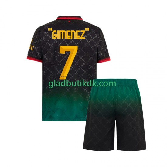 4. Valg Trøje AC Milan Santiago Gimenez 7 2024-2025 K/Æ Børn(+Shorts)