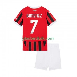 Hjemmebane Trøje AC Milan Santiago Gimenez 7 2024-2025 K/Æ Børn(+Shorts)