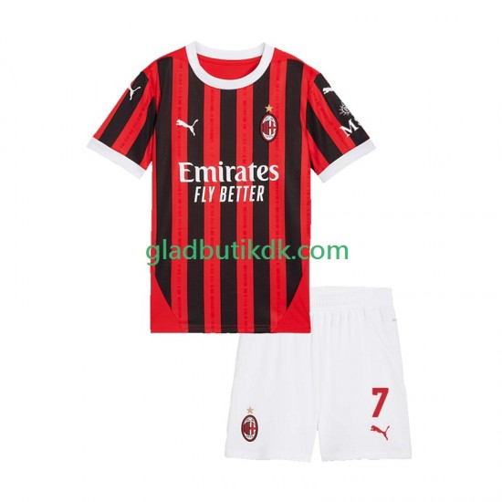 Hjemmebane Trøje AC Milan Santiago Gimenez 7 2024-2025 K/Æ Børn(+Shorts)