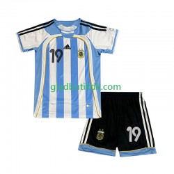 Hjemmebane Trøje Argentina Lionel Messi 19 Retro 2006 K/Æ Børn(+Shorts)