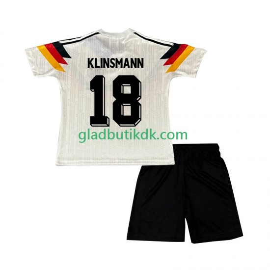 Hjemmebane Trøje Tyskland Klinsmann 18 Retro 1990 K/Æ Børn(+Shorts)