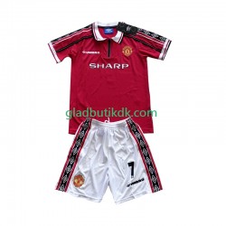 Hjemmebane Trøje Manchester United Beckham 7 Retro 1998-1999 K/Æ Børn(+Shorts)