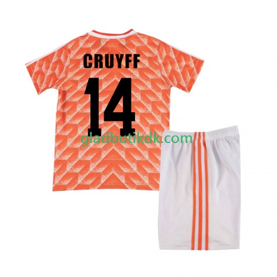Hjemmebane Trøje Holland Cruyff 14 Retro 1988 K/Æ Børn(+Shorts)