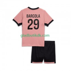 3. Valg Trøje Paris Saint-Germain Bradley Barcola 29 2024-2025 K/Æ Børn(+Shorts)