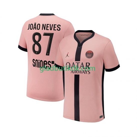 3. Valg Trøje Paris Saint-Germain Joao Neves 87 2024-2025 K/Æ Mænd