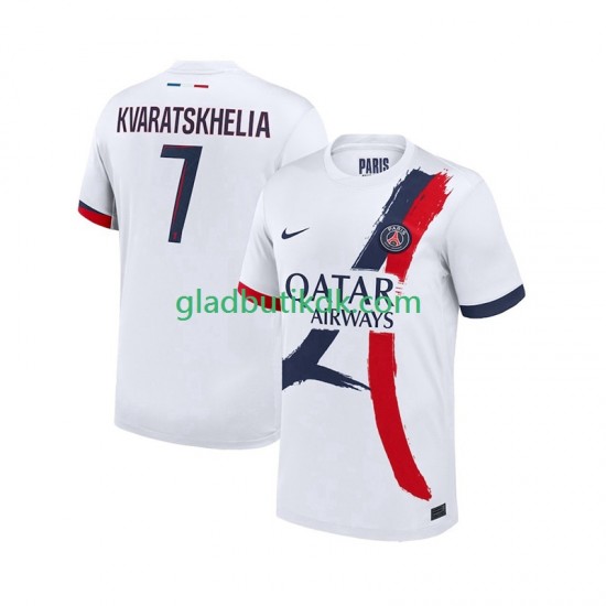 Udebane Trøje Paris Saint-Germain Khvicha Kvaratskhelia 7 2024-2025 K/Æ Mænd