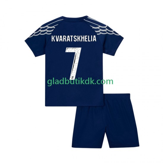 4. Valg Trøje Paris Saint-Germain Khvicha Kvaratskhelia 7 2024-2025 K/Æ Børn(+Shorts)