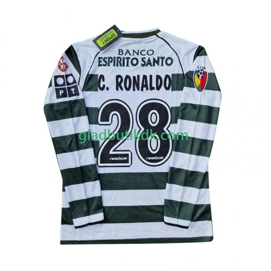 Hjemmebane Trøje Sporting CP Cristiano Ronaldo 28 Retro 2001 2003 L/Æ Mænd