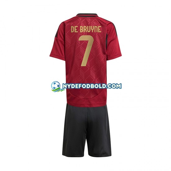Hjemmebane Trøje Belgien Rød De Bruyne 7 Euro 2024 K/Æ Børn(+Shorts)