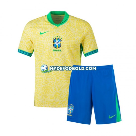 Hjemmebane Trøje Brasilien Copa America 2024 K/Æ Børn(+Shorts)