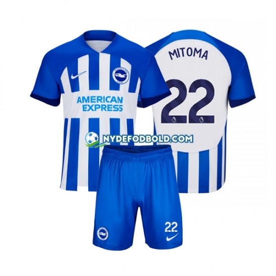 Hjemmebane Trøje Brighton Hove Albion Mitoma 22 2023-2024 K/Æ Børn(+Shorts)