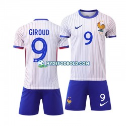 Udebane Trøje Frankrig Hvid Olivier Giroud 9 Euro 2024 K/Æ Børn(+Shorts)