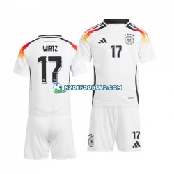 Hjemmebane Trøje Tyskland Hvid Florian Wirtz 17 Euro 2024 K/Æ Børn(+Shorts)