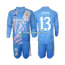 Hjemmebane Trøje Real Madrid Målmand Andriy Lunin 13 2024-2025 L/Æ Børn(+Shorts)