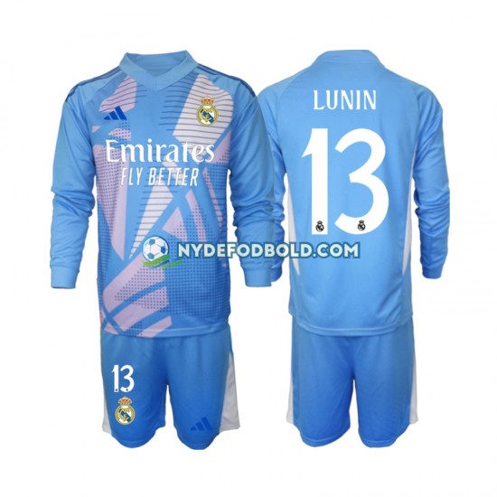 Hjemmebane Trøje Real Madrid Målmand Andriy Lunin 13 2024-2025 L/Æ Børn(+Shorts)