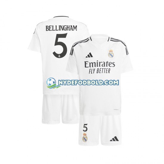 Hjemmebane Trøje Real Madrid Hvid Jude Bellingham 5 2024-2025 K/Æ Børn(+Shorts)