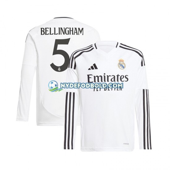 Hjemmebane Trøje Real Madrid Hvid Jude Bellingham 5 2024-2025 L/Æ Mænd