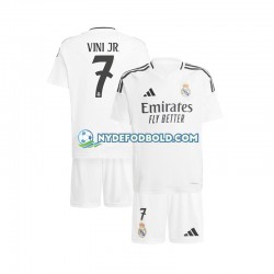 Hjemmebane Trøje Real Madrid Hvid Vinicius Junior 7 2024-2025 K/Æ Børn(+Shorts)