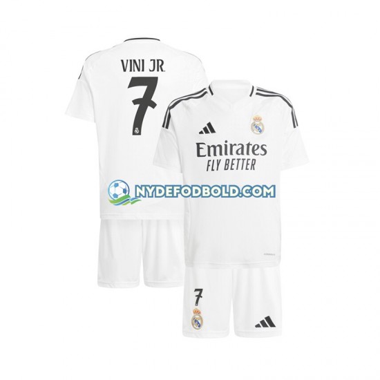 Hjemmebane Trøje Real Madrid Hvid Vinicius Junior 7 2024-2025 K/Æ Børn(+Shorts)