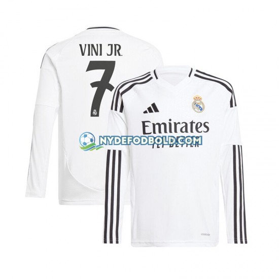 Hjemmebane Trøje Real Madrid Hvid Vinicius Junior 7 2024-2025 L/Æ Mænd