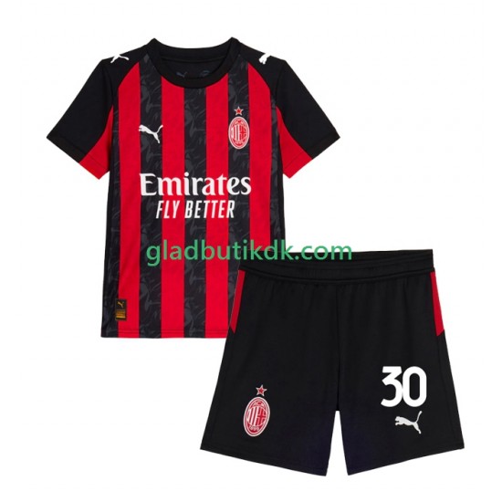 Hjemmebane Trøje AC Milan Ardon Jashari 30 2025-2026 K/Æ Børn(+Shorts)