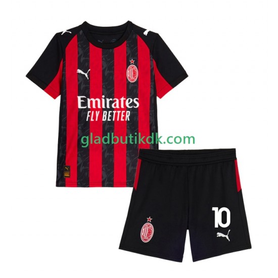 Hjemmebane Trøje AC Milan Rafael Leao 10 2025-2026 K/Æ Børn(+Shorts)