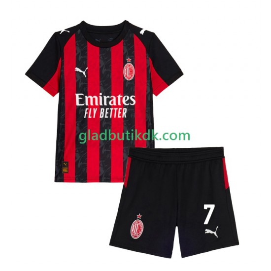 Hjemmebane Trøje AC Milan Santiago Gimenez 7 2025-2026 K/Æ Børn(+Shorts)