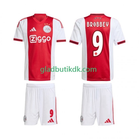Hjemmebane Trøje AFC Ajax Brian Brobbey 9 2025-2026 K/Æ Børn(+Shorts)
