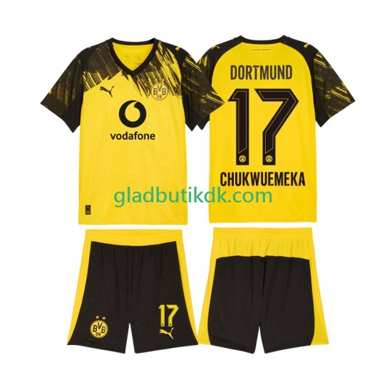 Hjemmebane Trøje Borussia Dortmund Carney Chukwuemeka 17 2025-2026 K/Æ Børn(+Shorts)