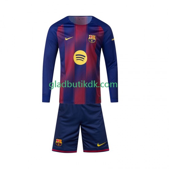 Hjemmebane Trøje FC Barcelona 2025-2026 L/Æ Børn(+Shorts)