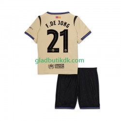 Udebane Trøje FC Barcelona Frenkie de Jong 21 UCL 2025-2026 K/Æ Børn(+Shorts)