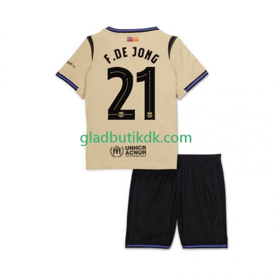 Udebane Trøje FC Barcelona Frenkie de Jong 21 UCL 2025-2026 K/Æ Børn(+Shorts)