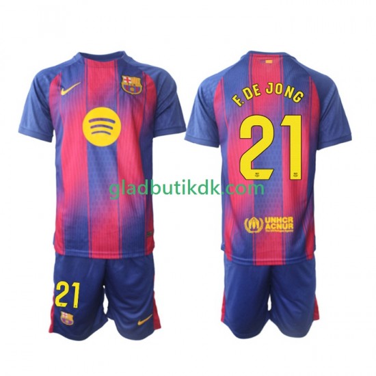 Hjemmebane Trøje FC Barcelona Frenkie de Jong 21 2025-2026 K/Æ Børn(+Shorts)
