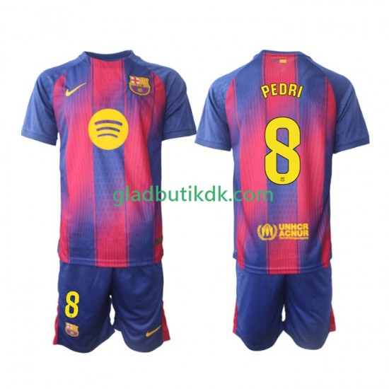 Hjemmebane Trøje FC Barcelona Pedri 8 2025-2026 K/Æ Børn(+Shorts)