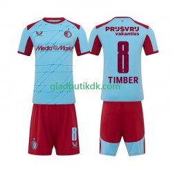 3. Valg Trøje Feyenoord Rotterdam Quinten Timber 8 2025-2026 K/Æ Børn(+Shorts)