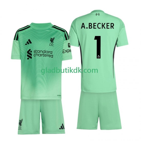 Hjemmebane Trøje Liverpool Målmand Alisson Becker 1 2025-2026 K/Æ Børn(+Shorts)