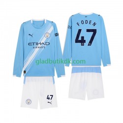 Hjemmebane Trøje Manchester City Phil Foden 47 2025-2026 L/Æ Børn(+Shorts)