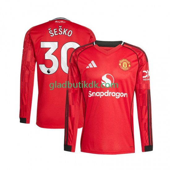 Hjemmebane Trøje Manchester United Benjamin Sesko 30 2025-2026 L/Æ Mænd