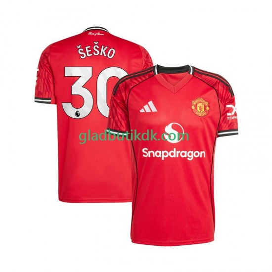 Hjemmebane Trøje Manchester United Benjamin Sesko 30 2025-2026 K/Æ Mænd