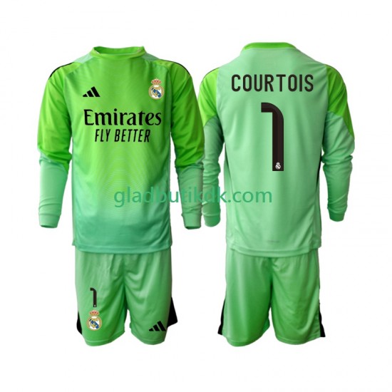 Udebane Trøje Real Madrid Thibaut Courtois 1 2025-2026 L/Æ Børn(+Shorts)