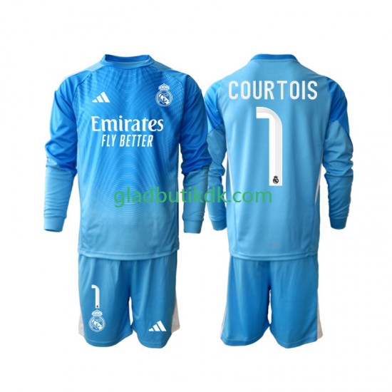 Hjemmebane Trøje Real Madrid Thibaut Courtois 1 2025-2026 L/Æ Børn(+Shorts)