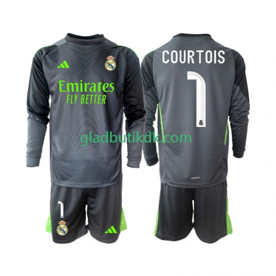 3. Valg Trøje Real Madrid Thibaut Courtois 1 2025-2026 L/Æ Børn(+Shorts)